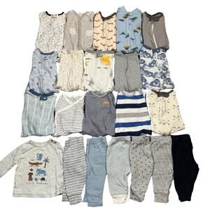 Baby Boy 3–6M Clothing Lot Footed Pajamas Pants Gap Burt’s Bees- 22 Pieces Total